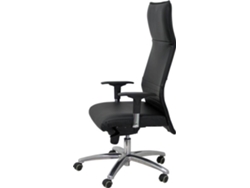 Silla de Escritorio Ejecutiva PYC Albacete Negro con ruedas antiarañazos (Brazos Ajustables - Piel sintética)