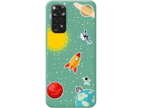 Carcasa Xiaomi Redmi Note 11 TUMUNDOSMARTPHONE Silicona Líquida Dibujos Espacio Verde