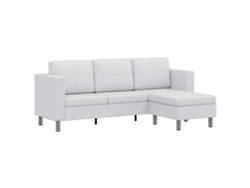 Maison Exclusive - Sofá Seccional 3 Plazas Cuero Artificial Blanco