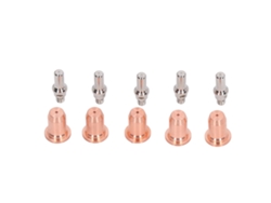 10 Piezas De Electrodo Consumible Y Boquilla De Cobre Para Antorcha De Corte Por Plasma Pt-60