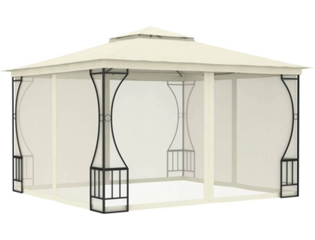 vidaXL Cenador con redes color crema 300x300x265 cm