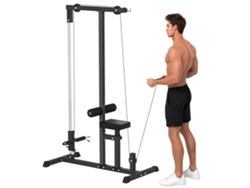 Polea Power Rack con asiento ajustable, múltiples posiciones, cable, 107x120x190 cm, negra