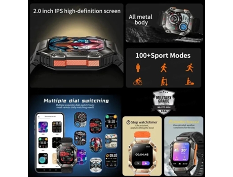 Reloj inteligente Bluetooth Llamada para hombre Full Touch Sport Fitness Tracker Rate Smartwatch Control de música VEANXIN
