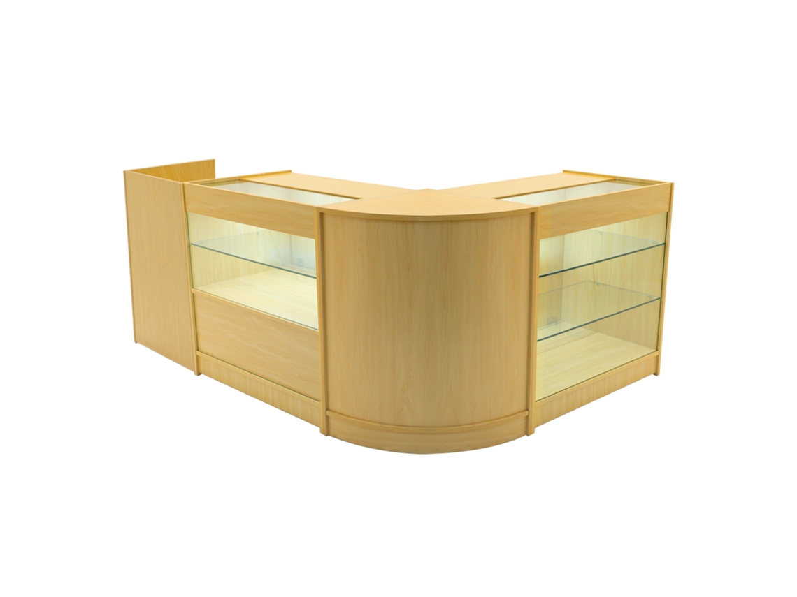 Estantería comercial Vega | Arce | CM60 K900 C900 TB60 | MDF y vidrio templado | Estantes y puertas Monstershop