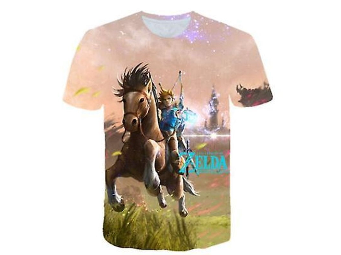Camiseta Manga Curta Para Meninos E Meninas Zelda Cartoon Anime Impressão 3d Novidade