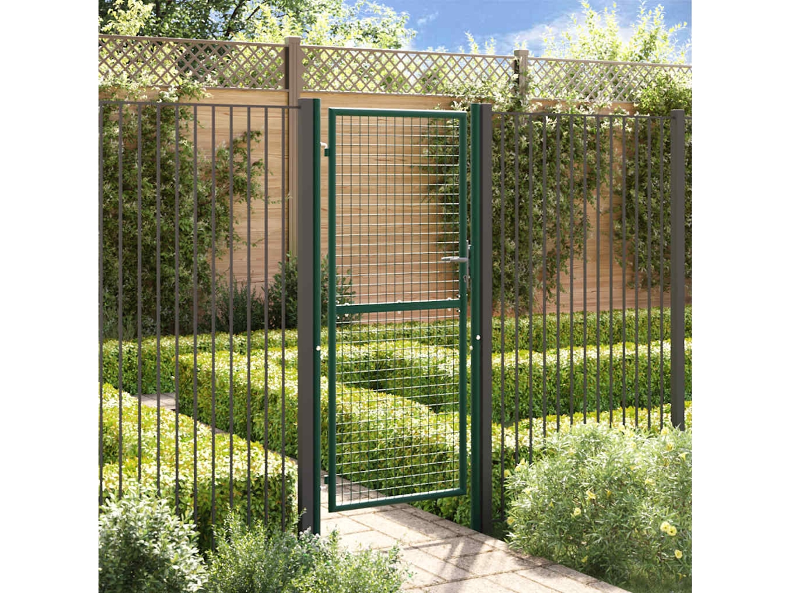 Puerta de valla de acero verde de 100 x 200 cm, DKD HOME DECOR