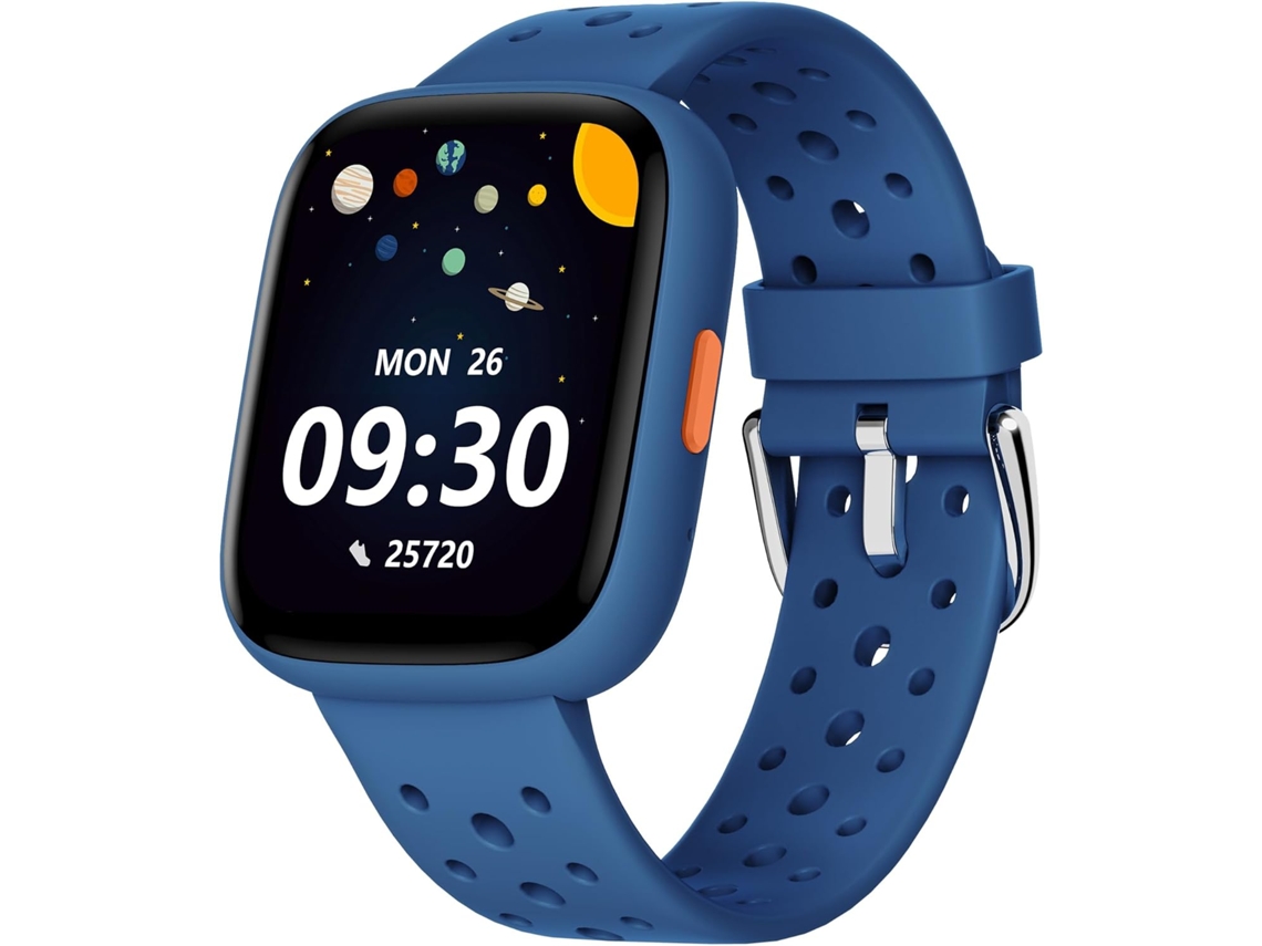 Smartwatch Infantil Azul 1,8 Pul Fitness Podómetro Latidos Sueño Ip68 Juegos Para 5 A 16 Años