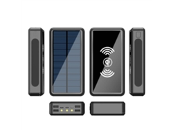 Carregador Solar Portátil 100000mah Bateria Externa Sem Fio Com Luz Led Resistente À Água
