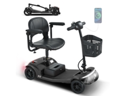 Scooter Elétrica 4 Rodas S2 Preta – 136 Kg, Bateria Removível, Usb, Sem Carta
