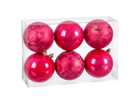 Bolas de Navidad Fresa Plástico 8 x 8 x 8 cm (6 Unidades)