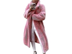 Fasst-chaqueta Larga Fluffy De Invierno Para Mujer
