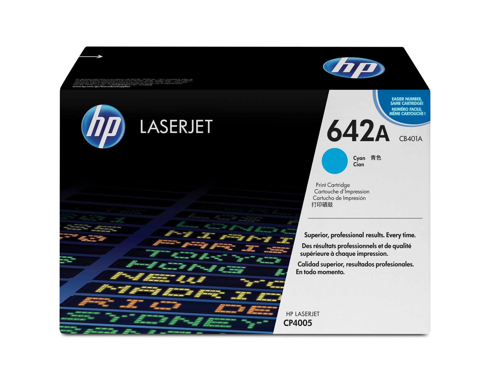 Cartucho de tóner original LaserJet HP 642A cian para Laserjet series CP4005