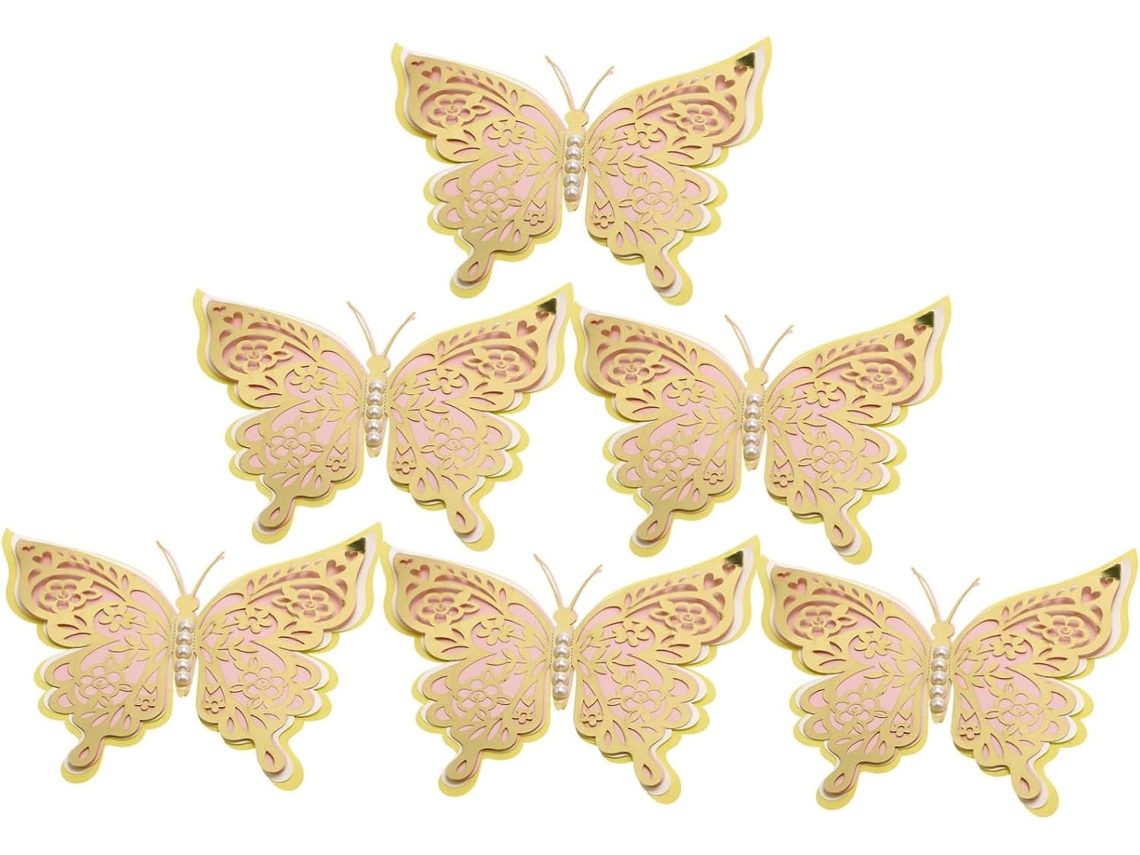 Juego Decoración 1 De Pared Con Mariposas,