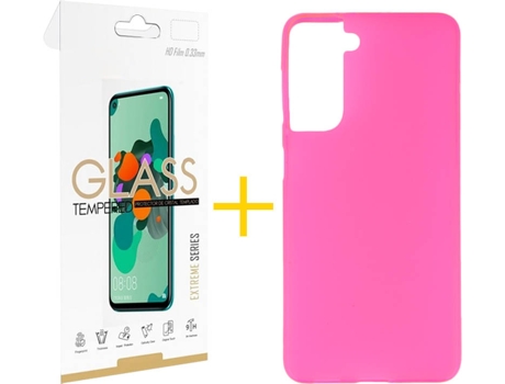 Carcasa + Protector de Pantalla para Samsung Galaxy S22 Plus 5G SKYHE Rosa