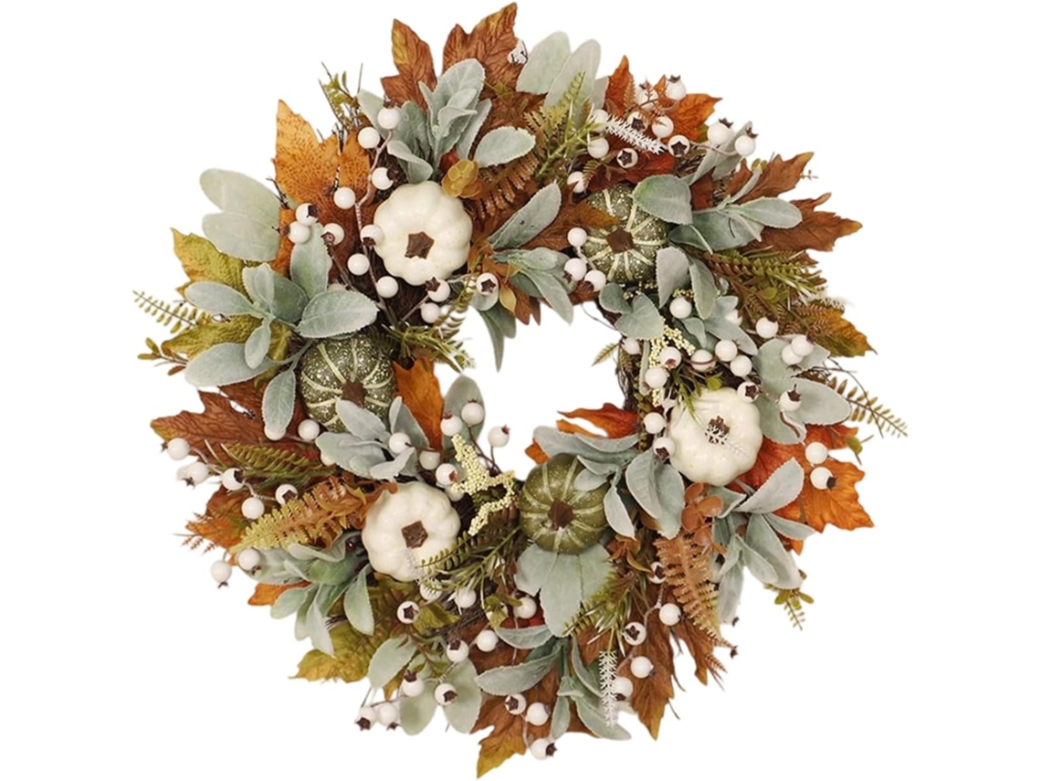 Corona De Otoño Para La Puerta - Y Halloween Con Decoraciones Artificiales Para El Hogar Fiesta De La Cosecha