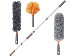 Plumero 3 En 1 Con Mango Extraíble, Microfibra Lavable, Plegable Para Techo, Cortinas Y Lámparas De Araña (180 Cm).