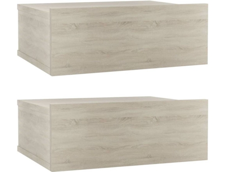 Conjunto 2 Mesita de noche flotante VIDAXL Marrón Madera contrachapada (40x30x15 cm)