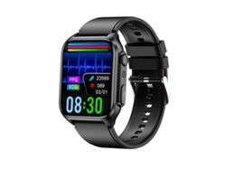 Reloj inteligente de 1,96 pulgadas con correa de silicona resistente al agua IP67 y control remoto para el cuidado del hogar (negro)