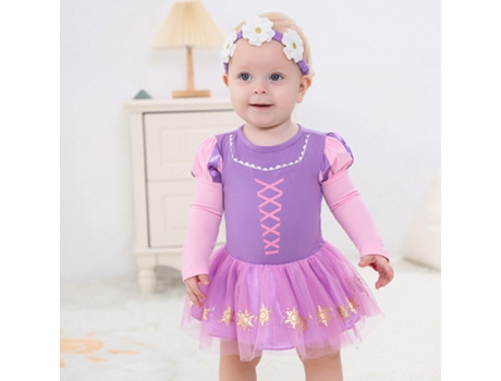 Disfraces de Navidad Rapunzel Cosplay Bebé Mono de una sola pieza 70 cm