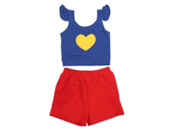 Ymsl Conjunto De Shorts Verano Para Niña Bebé Algodón Elástico Cómodo Para Viajes Azul Y Rojo Hxl