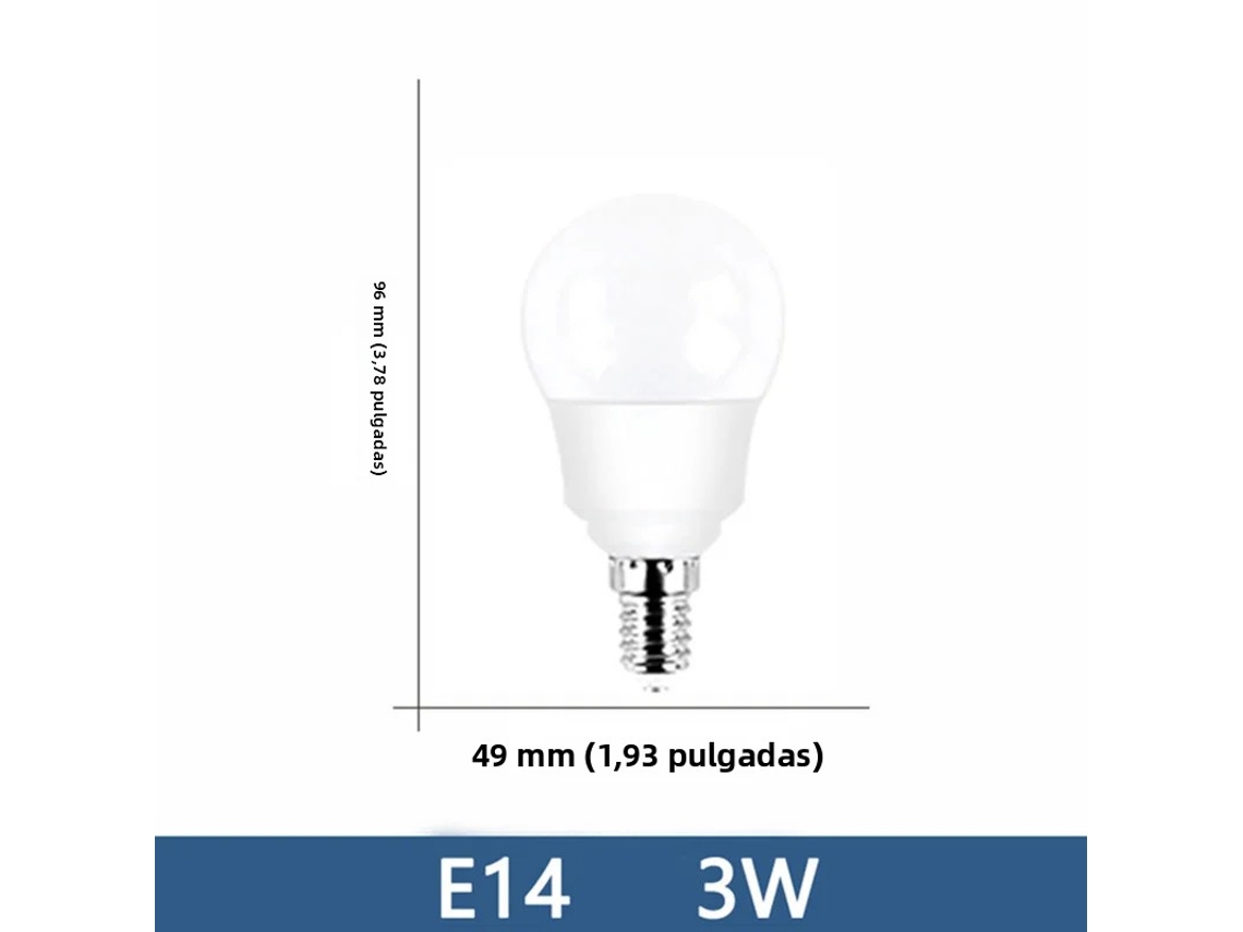 6 bombillas LED de alta eficiencia y económicas, con una vida útil de hasta 50.000 horas. Mdug (blanco frío, 3 W, casquillo E14).