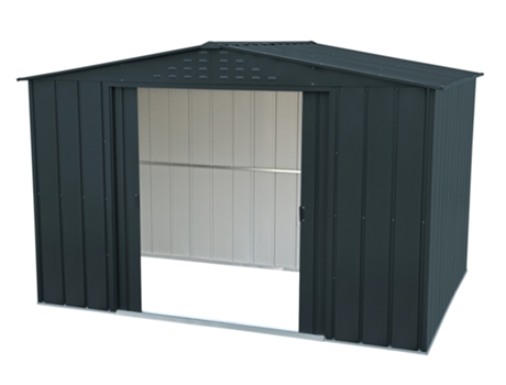 Caseta Cobertizo Jardín - Colossus 10x8 - Metal - Color Gris Antracita DURAMAX