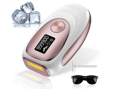Sistema de depilación Ipl 999.000 flashes Función de enfriamiento por hielo Depiladora láser indolora permanente 5 energía Marrón BISBISOUS