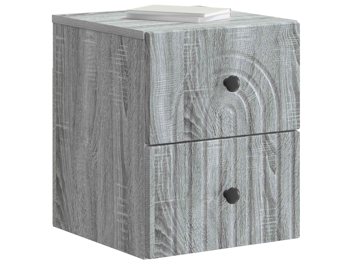Maison Exclusive - Mesita De Noche De Pared 2 Pcs Gris Sonoma 33 X 34,5 X 40 Cm