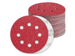 Discos de lija de 125 mm, grano 100, papel de lija, 100 piezas, con 8 agujeros para lijadora excéntrica