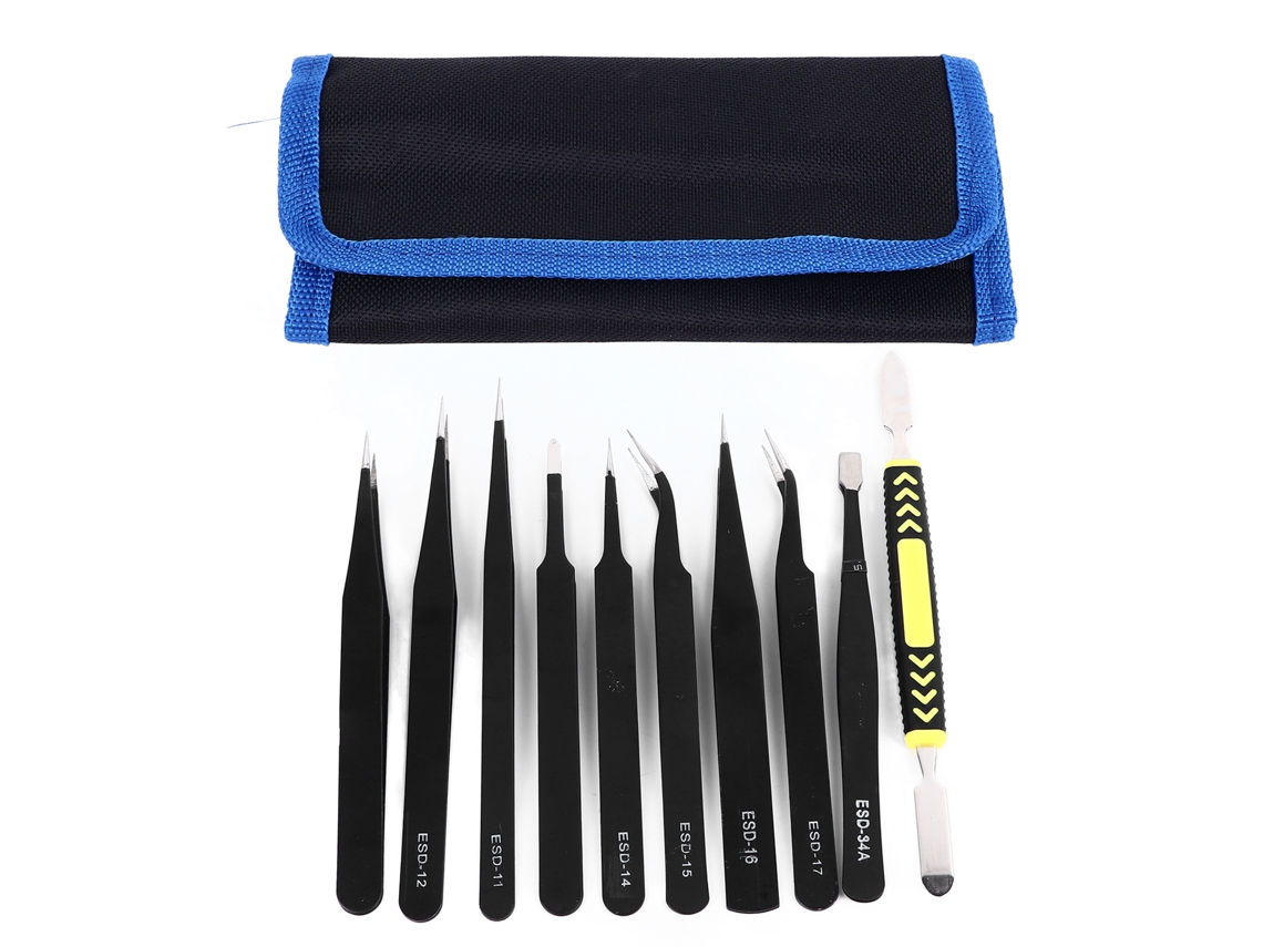 Juego De 10 Pinzas Metálicas Para Manualidades Y Soldadura Con Bolsa De Almacenamiento.