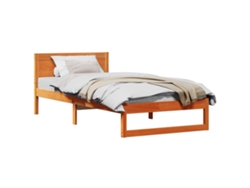 Maison Exclusive - Estructura De Cama Con Cabecera Marrón Cera 90 X 190 Cm