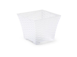 Maceta rattan cuadrada 15 cm transparente
