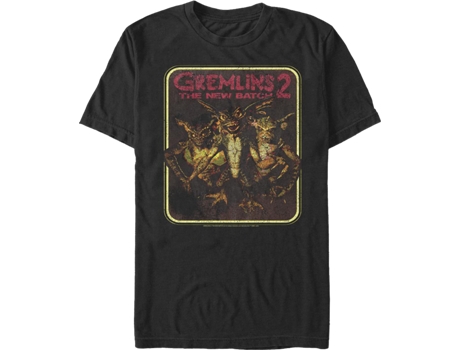 Camiseta Unisexo DEEPSTONE Retro Gremlins 2 The New Batch Negro (M)