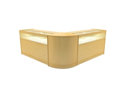 Conjunto de mostrador comercial MonsterShop Iris, arce, 2xB1500 1xCM60, MDF y vidrio templado