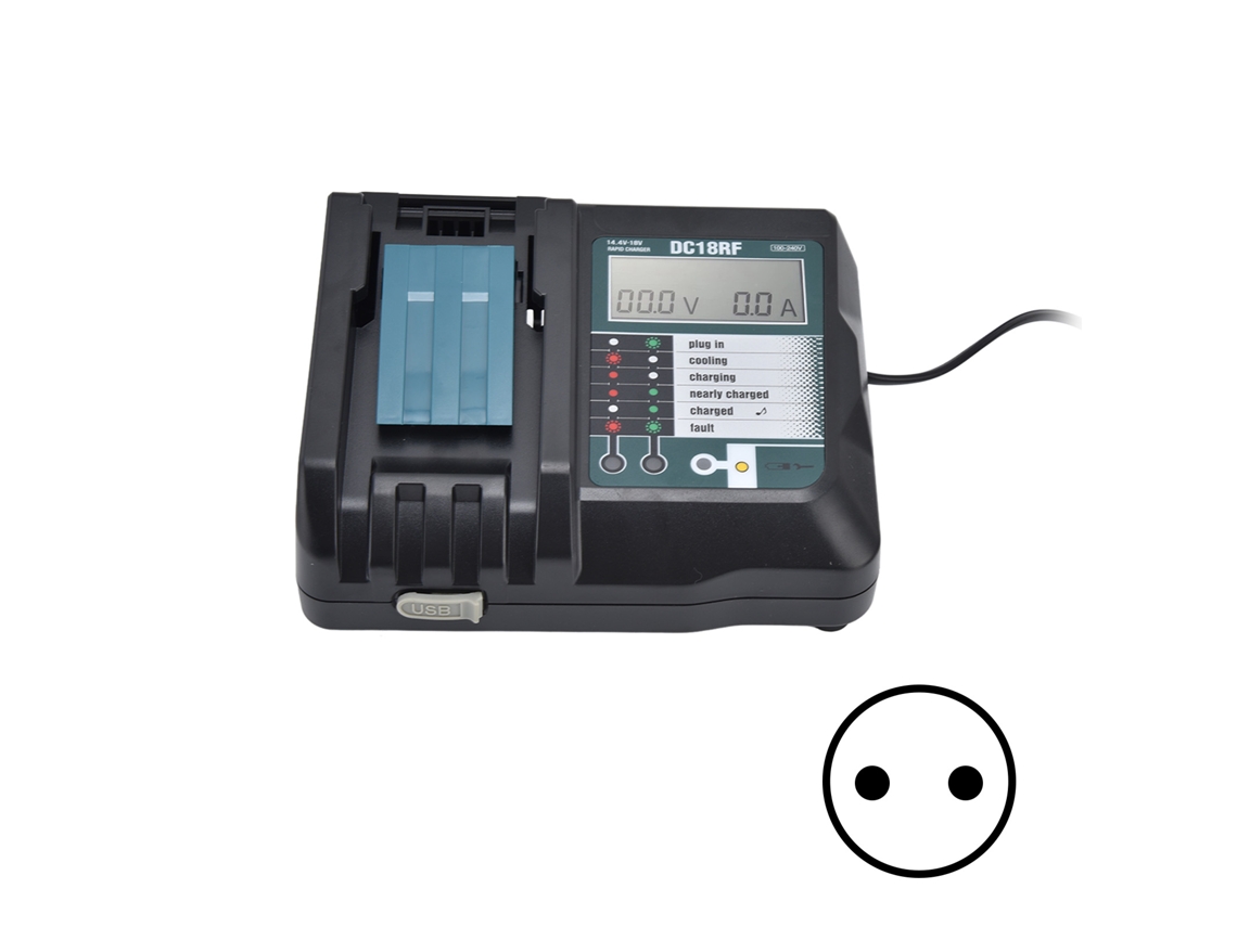Cargador Usb De Baterías De Iones De Litio Antioxidante Con Múltiples Protecciones Para Dc18ra 100-240veu