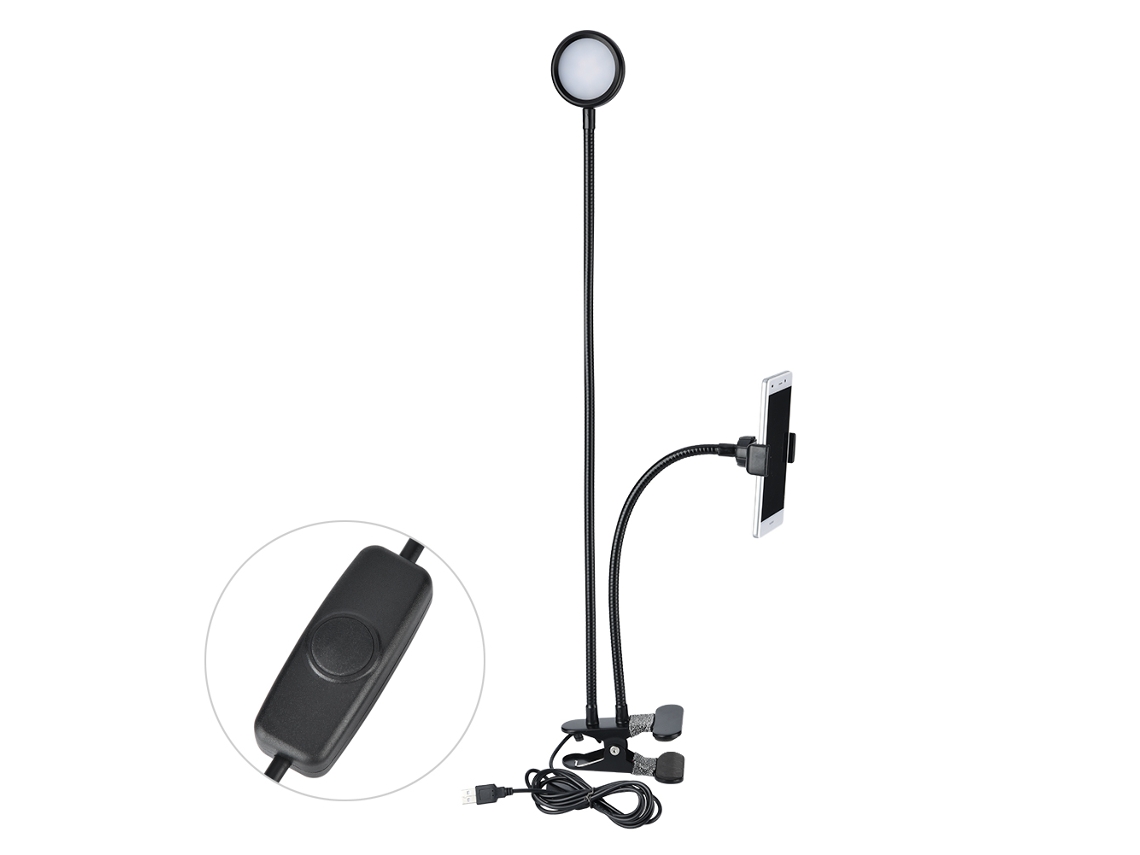 Soporte Para Transmisión En Vivo Con Luz De Relleno Multifuncional De Tres Niveles De Ajuste Para Teléfonos Móviles