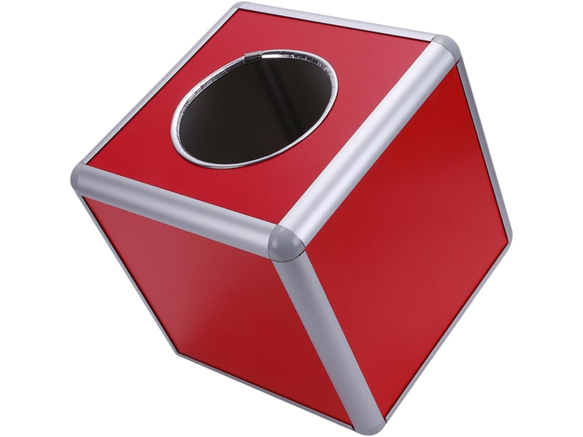 Caja Cuadrada Multifuncional De Aleación De Aluminio Rojo Para Guardar Bolas De Lotería.
