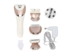Depiladora Recargable Impermeable 5 En 1 Para Mujer: Afeitadora, Masajeador Y Cepillo De Limpieza Facial Eléctrico