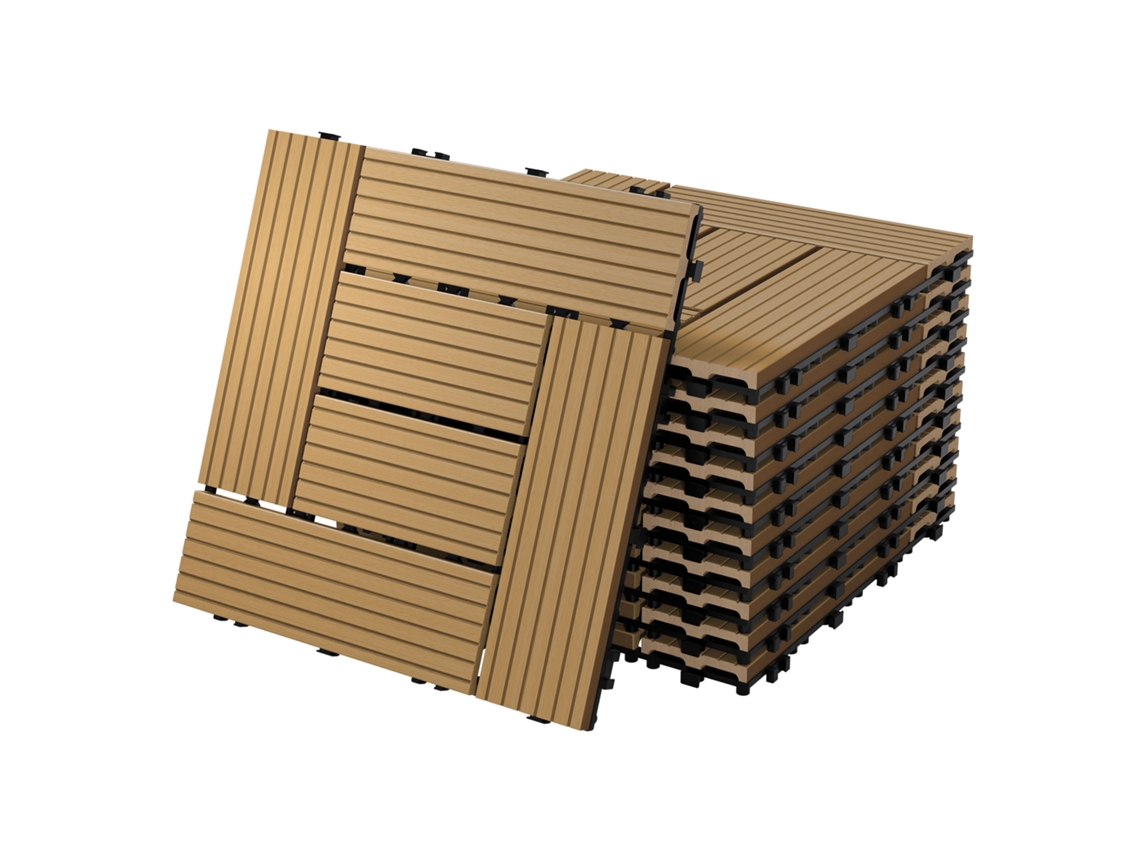 Ecd Germany Baldosas De Patio Wpc De 30x30 Cm 55 Piezas Por 5m² Teca