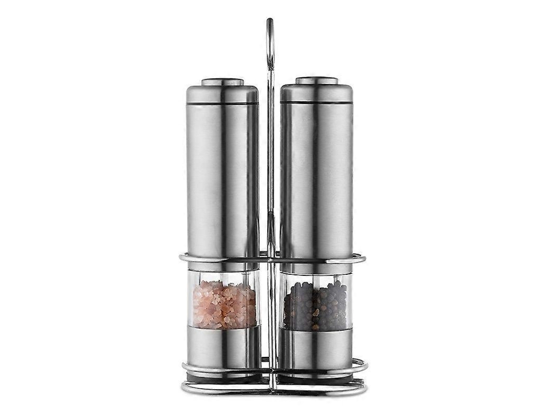 Molinillo de pimienta eléctrico, juego de molinillos de sal y pimienta a batería, molinillos de sal y pimienta de acero inoxidable para cocina, Rosewell Salt (2)