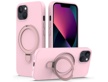Funda Mobile Phone Cases Magsafe Liquid With Ring para iPhone 13 Silicona Rosa