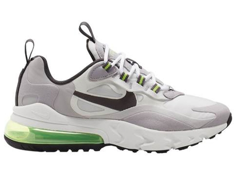 Tenis Deportivas NIKE Air Max 270 React Niños (Blanco, Gris -Material Sintético, Tejido -38,5)