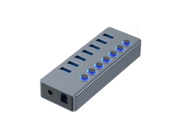 Estación de acoplamiento USB Bestvite con 7 puertos, cable USB, LED, interruptores de encendido y apagado individuales, color gris