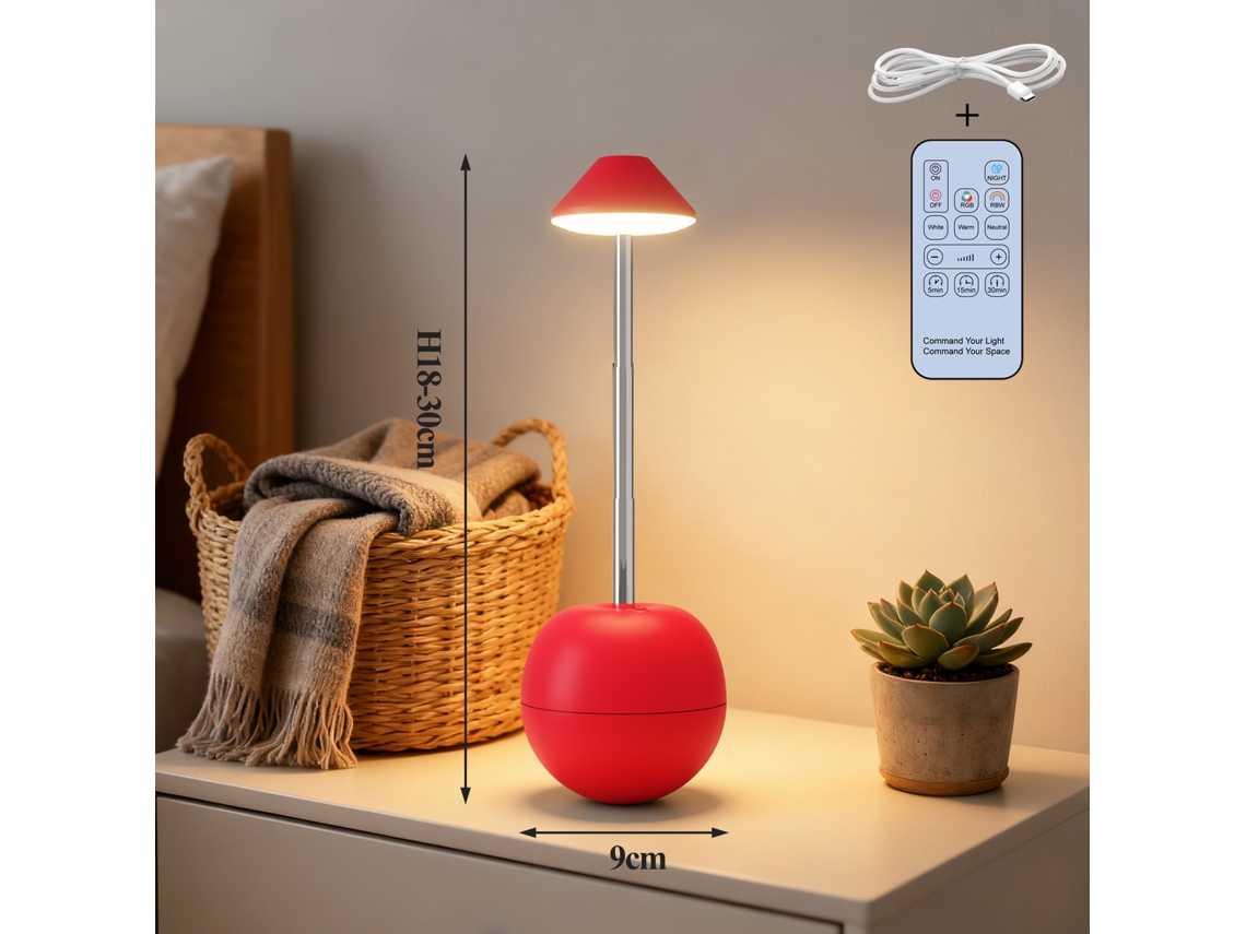 Luz Nocturna Led Ajustable Con Usb, Para Usar Junto A La Cama. Roja. Czhhmart