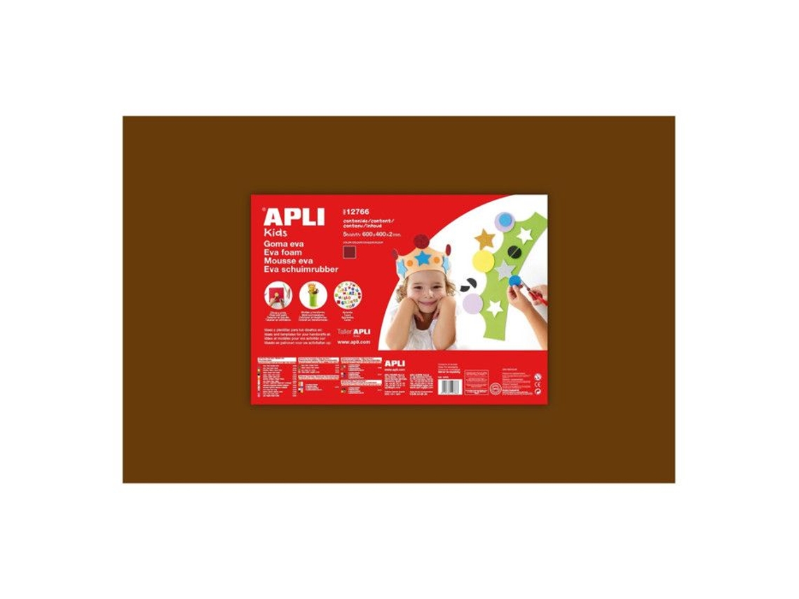 Mousse Eva Termoformable 40x60 cm Marrón 5 Hojas. Apli Agipa