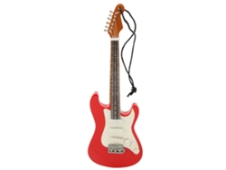 Modelo de guitarra eléctrica de madera en miniatura decorativa