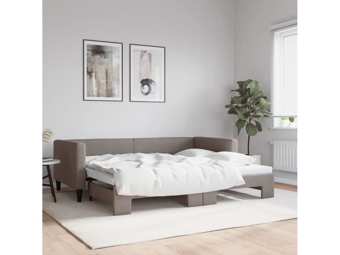 Sofá Cama Nido Tela Gris Taupe 90x200 Cm