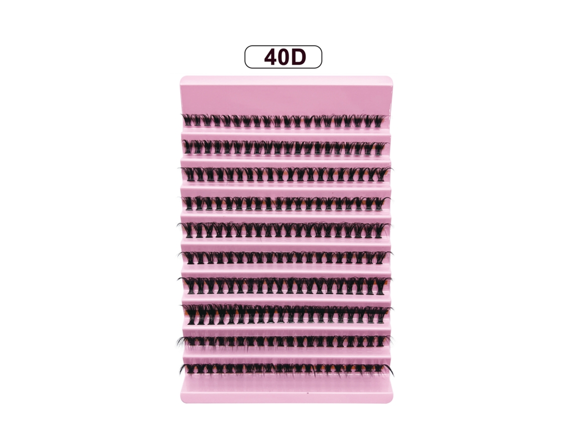 (40d) 200 piezas de pestañas postizas para hacer tú misma, pestañas postizas largas y de aspecto natural en grupos, tamaño 40p