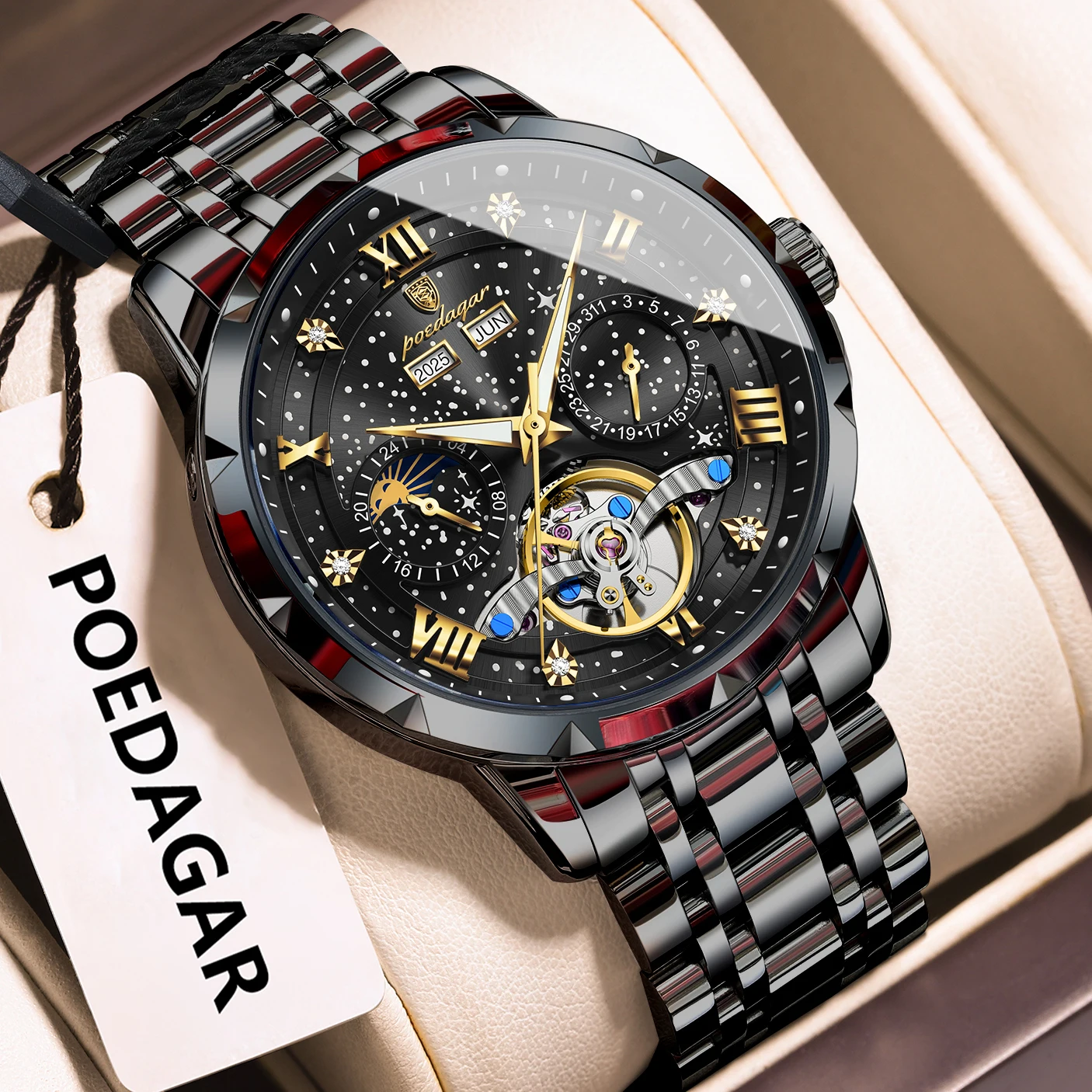 Reloj De Hombre Automático Mecánico De Acero Inoxidable (totalmente Negro)