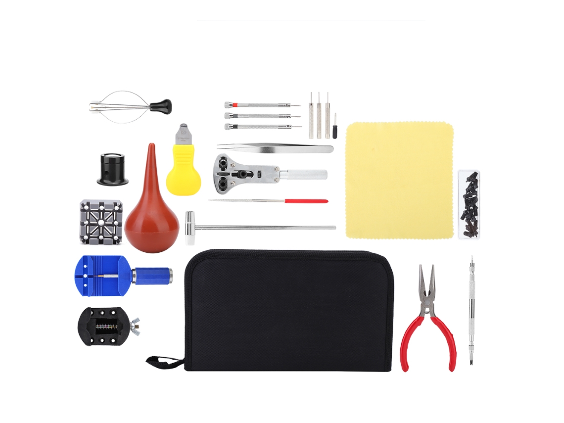 Kit portátil de herramientas para reparación de relojes, 39 piezas